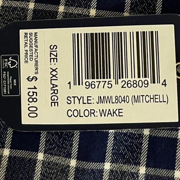 Johnnie O Mitchell Button Down Checkered Shirt Size XX Large New - Picture 15 of 16